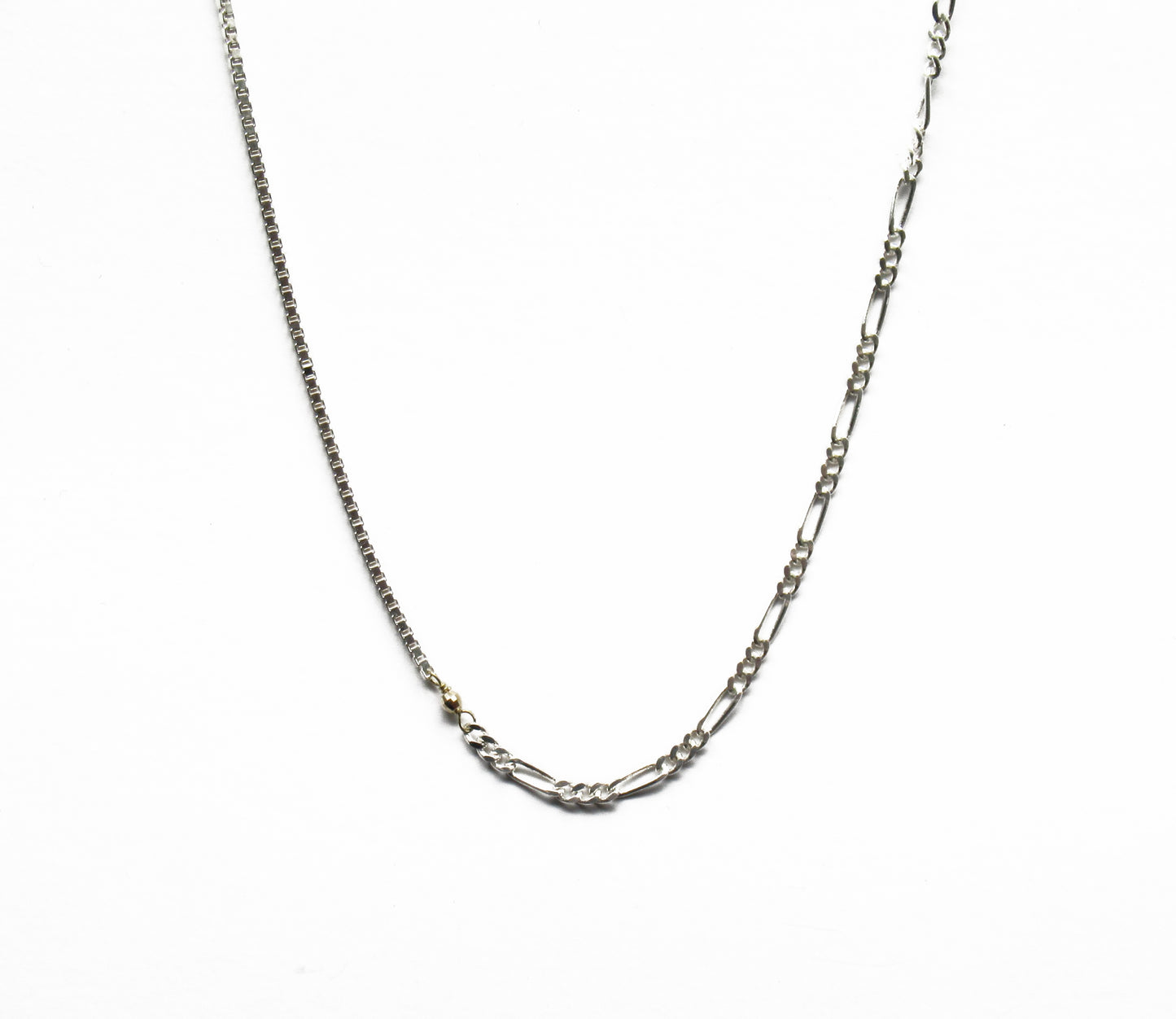 combination silver chain necklace (40cm)