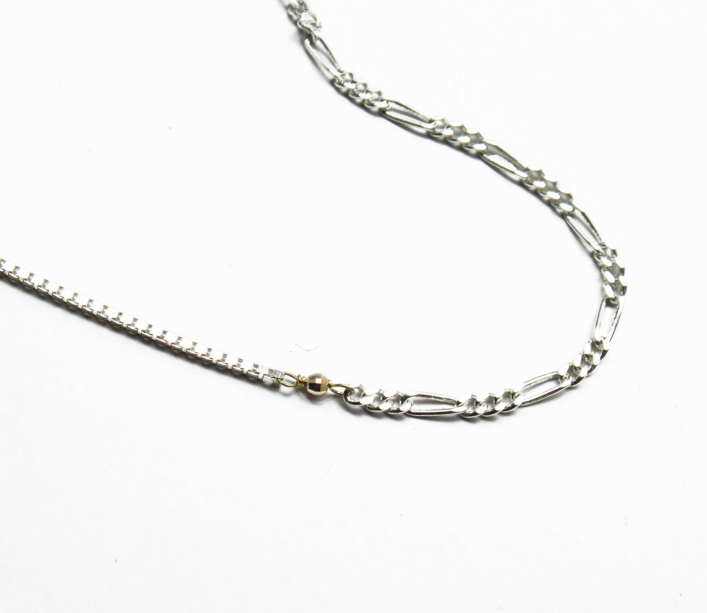 combination silver chain necklace (40cm)