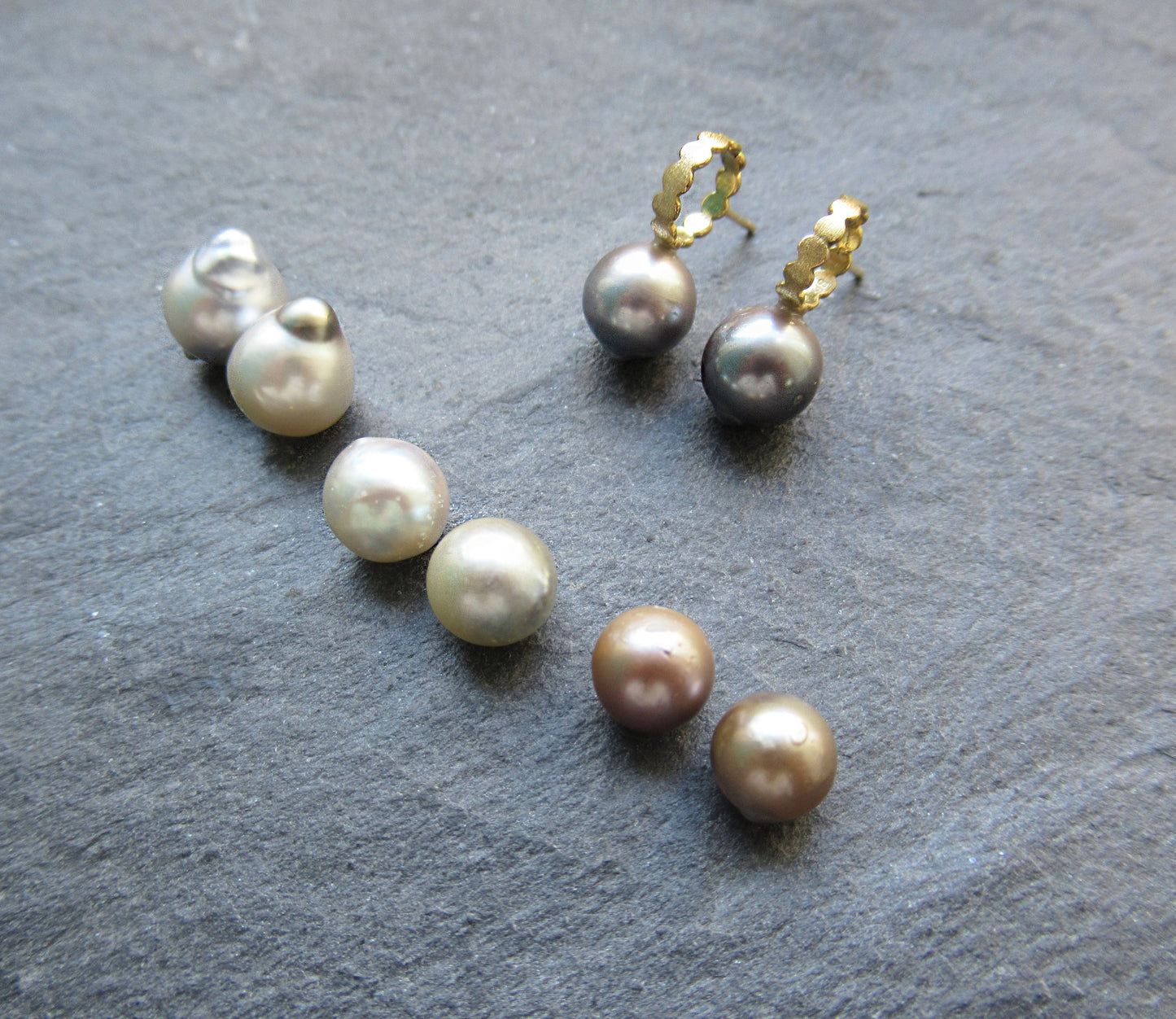 kerama pearl × marumaru  earring  / K18 (両耳）