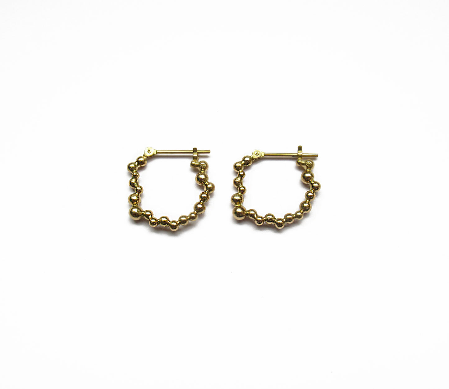 cell hoop earring (pierce) / K18 (片耳)