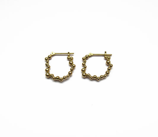 cell hoop earring (pierce) / K18 (片耳)