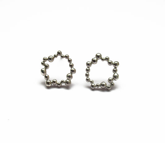 cell silver earring (pierce) / Silver (両耳)