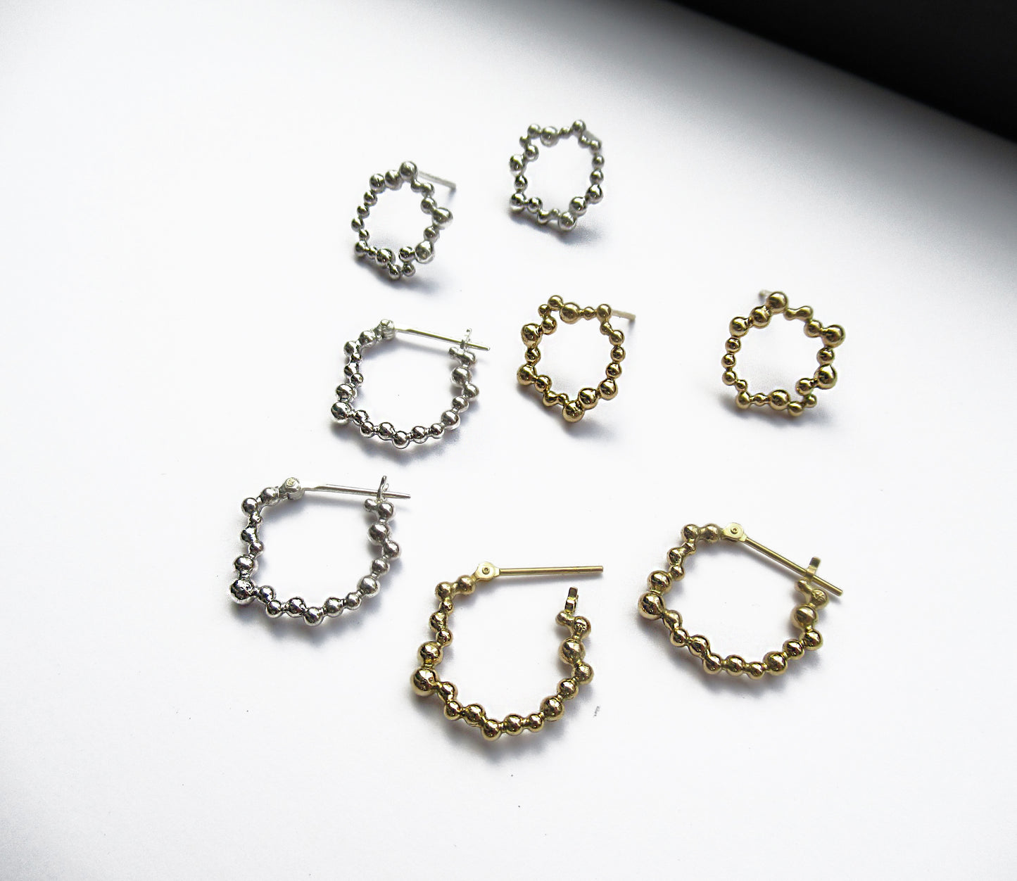 cell hoop earring (pierce) / K18 (片耳)